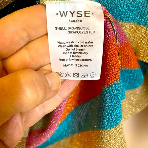 Wyse London Striped shimmer sweater top size small - Picture 6 of 6